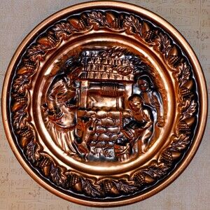 Vintage Coppercraft Guild Copper Wall Plates,  Farmhouse, Log Cabin, Rustic